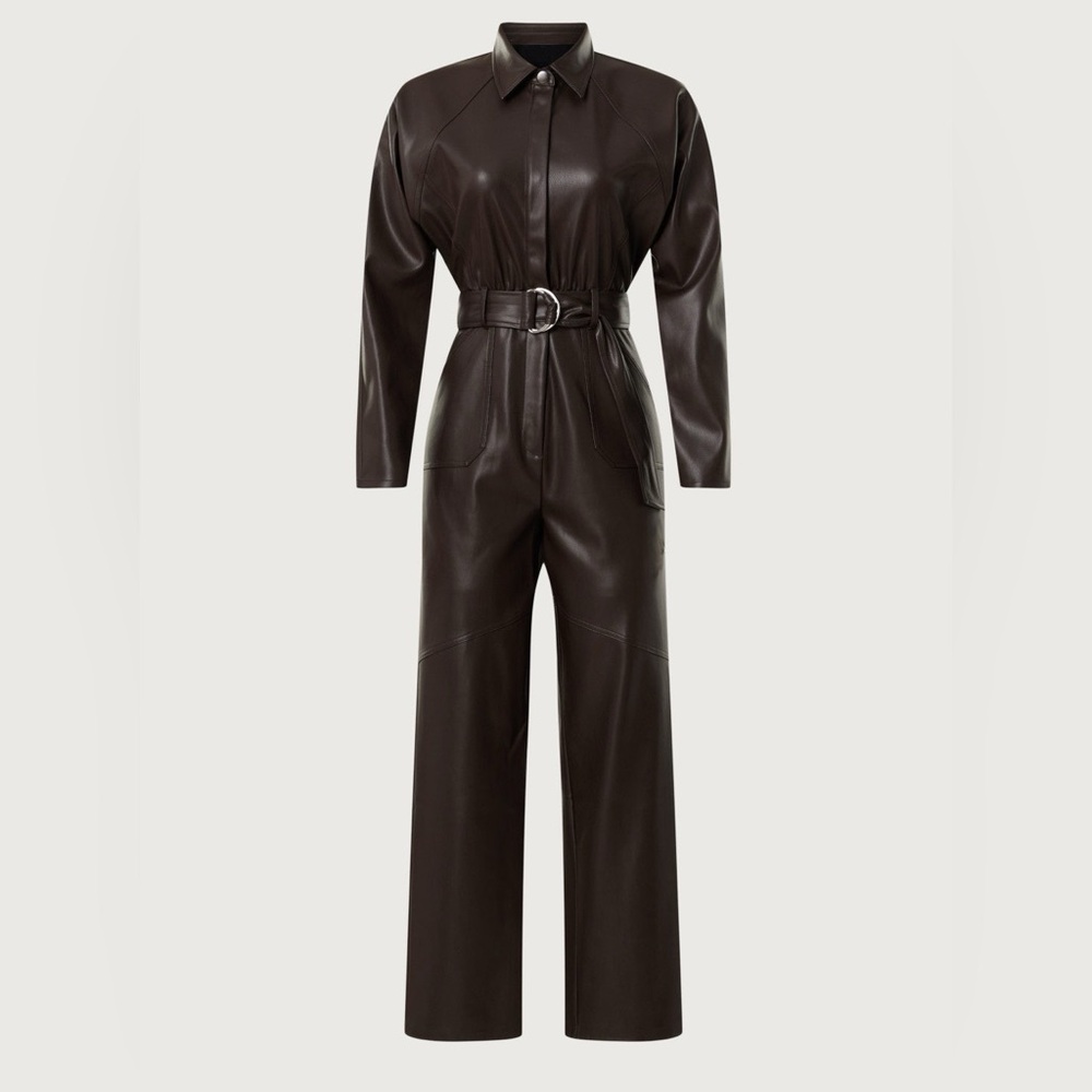 Marissa Webb x RTR Leather Boiler Jumpsuit, 14